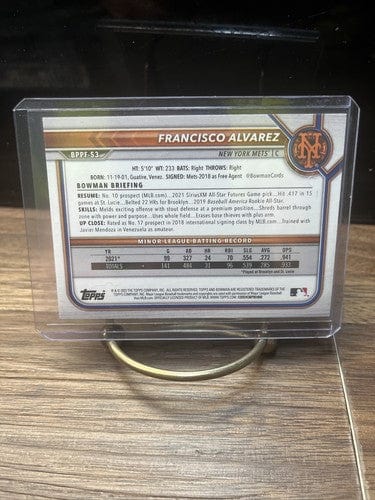 Francisco Alvarez 2022 Bowman First Edition # BPPF-53 Base New York Me