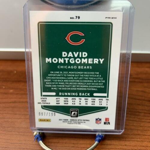 2021 Donruss Optic David Montgomery Orange Prizm #097/199 Bears