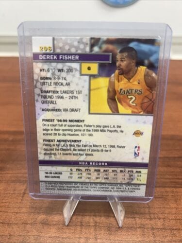Derek Fisher 2000 Topps Finest #206 Los Angeles Lakers