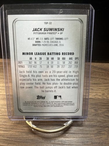 JACK SUWINSKI - 2022 BOWMAN PLATINUM ICE PARALLEL CARD #TOP-32 PTTSBUR