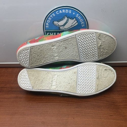 Toms Tyler Ramsey Flats Slip On Shoes Wmn (6.5)Limted Grn Orng Canvas