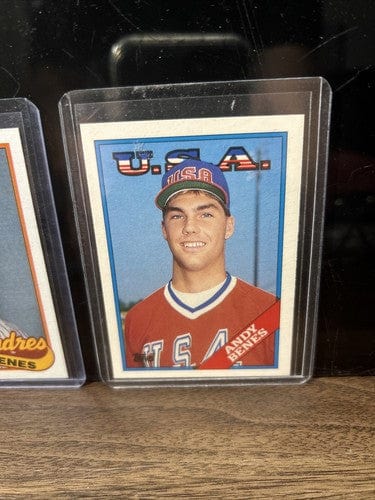 Andy Benes RC Lot (2) 1989 Topps #1 Draft Pick #437, 1988 Topps USA Ba