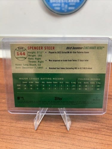Spencer Steer RC 2023 Topps Chrome Platinum #144 Blue Prism Refractor