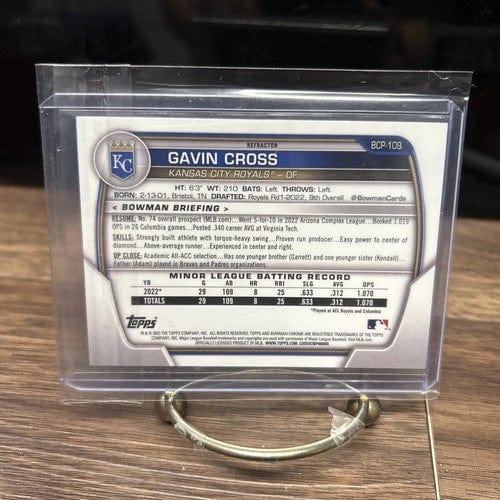 Gavin Cross 2023 Bowman Chrome Lunar Glow Refractor#BCP-109 Kansas Ci