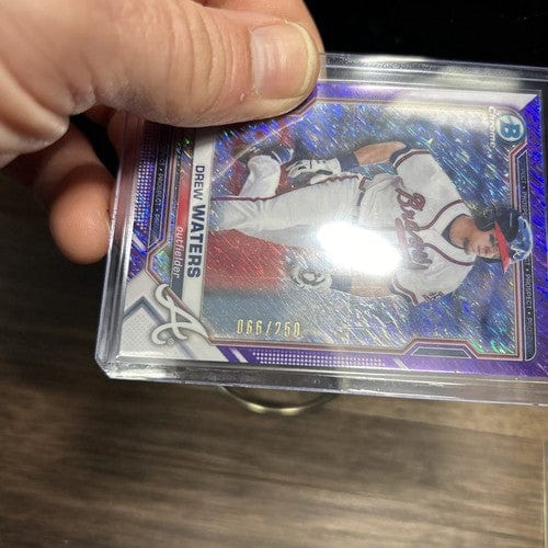 DREW WATERS 2021 BOWMAN CHROME PURPLE Shimmer REFRACTOR #66/250