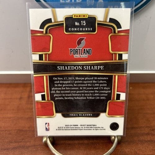 SHAEDON SHARPE 2023-24 Panini Select Blue Concourse #15 Portland Trail