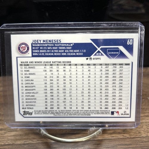2023 Topps Chrome Logofractor Joey Meneses RC Rookie Washington Nation