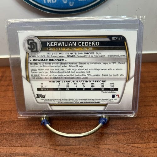 2023 Bowman Chrome Nerwilian Cedeno Green Shimmer Refractor # 44/99 PA