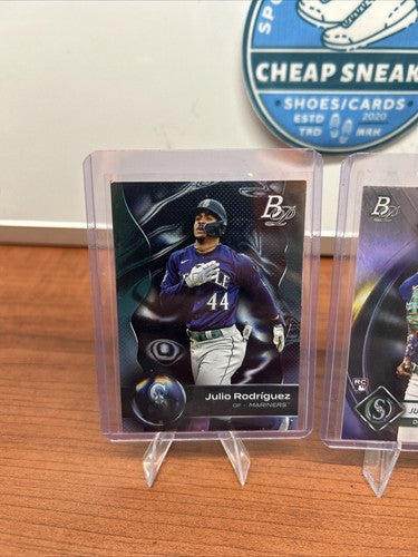 Julio Rodriguez 4 Card Lot With RC’s Bowman Platinum