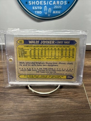 1987 Topps #80 Wally Joyner RC Rookie Card All-Star Rookie Gold Cup-An