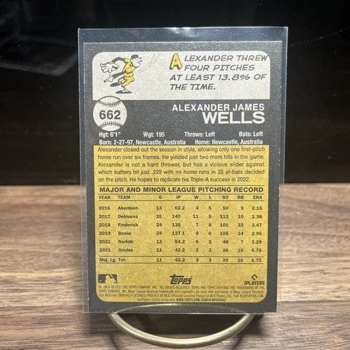 ALEXANDER WELLS 2022 Topps Heritage High Number #662 Rookie RC
