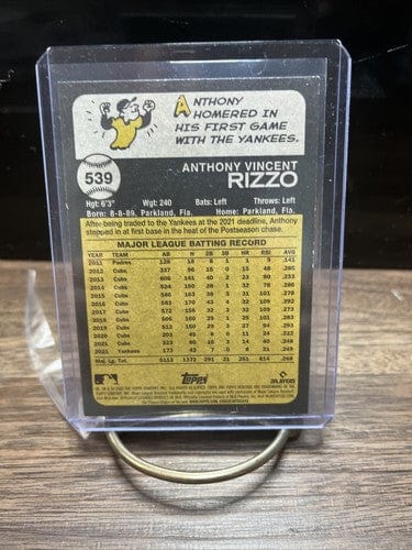 Anthony Rizzo 2022 Topps Heritage High Number - #539 - New York Yankee