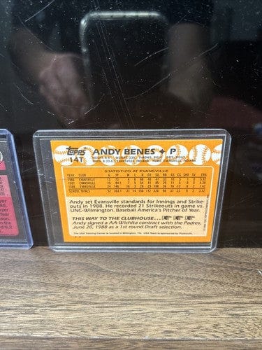 Andy Benes RC Lot (2) 1989 Topps #1 Draft Pick #437, 1988 Topps USA Ba