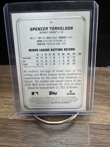 Spencer Torkelson 2022 Bowman Platinum #19 Ice Foil Parallel Rookie Ti