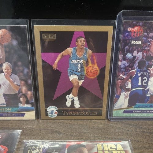 Charlotte Hornets 90’s 6 Card Lot A. Mourning RC,L . Johnson, D. Cur