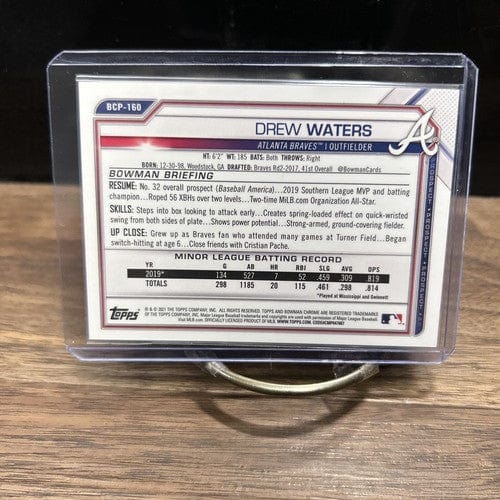 DREW WATERS 2021 BOWMAN CHROME PURPLE Shimmer REFRACTOR #66/250