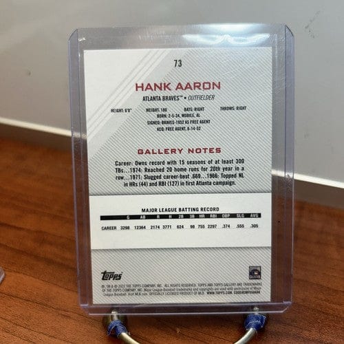 Hank Aaron Lot (3) 2022 Topps Gallery Masterstokes +#73 Gold + 22 Alle