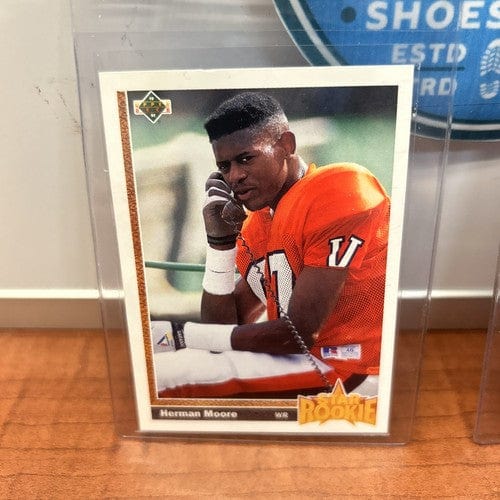 Herman Moore RC Lot (2)1991 Upper Deck Star Rookie#17 + Rookie Force#6