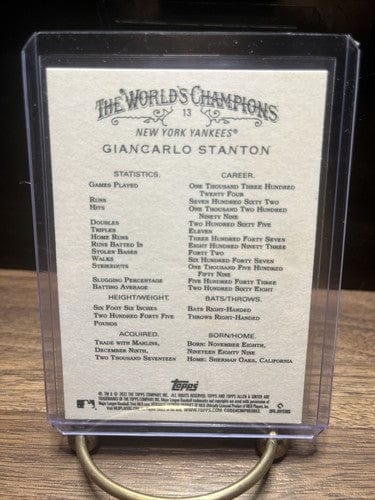 Giancarlo Stanton 2022 Topps Allen & Ginter Baseball Card #13 New York