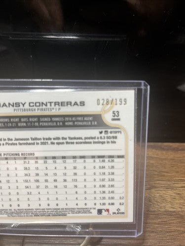 Roansy Contreras 2022 Topps Chrome RC Green Speckle Refractor 028/19