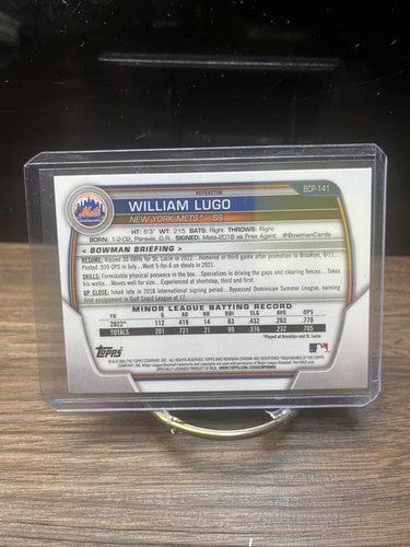William Lugo 2023 Bowman Chrome Prospects Lunar Glow Refractor 1st #BC