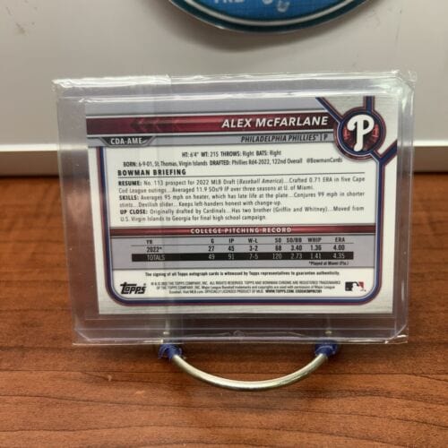 2022 Bowman Chrome Draft Alex McFarlane 1st Prospect Auto Autograph #C