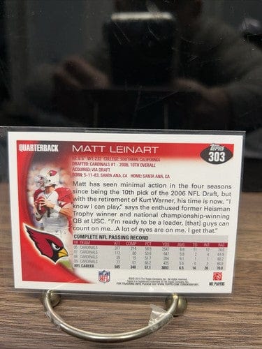 2010 Topps Matt Leinart #303 Arizona Cardinals Football Card