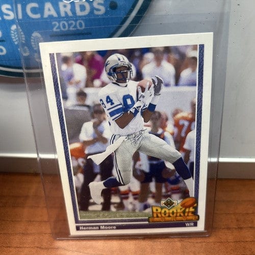 Herman Moore RC Lot (2)1991 Upper Deck Star Rookie#17 + Rookie Force#6