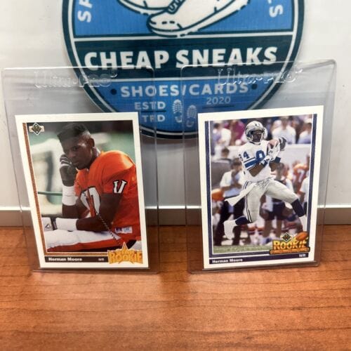 Herman Moore RC Lot (2)1991 Upper Deck Star Rookie#17 + Rookie Force#6