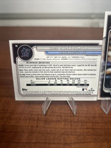 Jazz Chisholm 2024 Bowman Baseball Card #95 Jr Miami Marlins + Bonus
