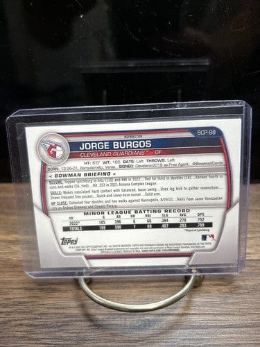 Jorge Burgos 2023 Bowman 1st Chrome Lunar Glow Refractor Cle. Guardian