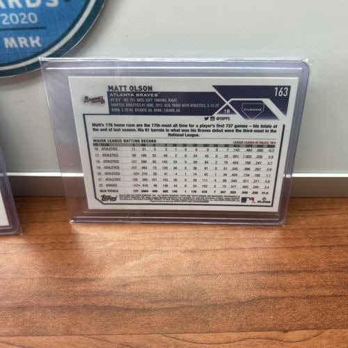 Matt Olson 2023 Topps Chrome Purple Logofractor Lot(2) /250 + Base Log