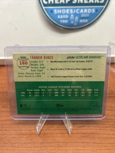 Tanner Bibee RC 2023 Topps Chrome Platinum Anniv Blue Prizm Refractor