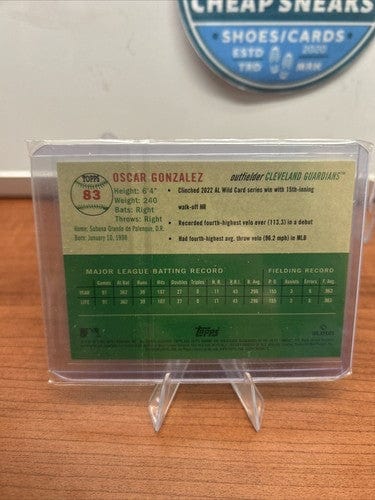 2023 Topps Chrome Platinum Anniv. Oscar Gonzalez Speckle /150 Guardian