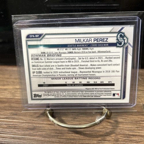 2021 Bowman Chrome Milkar Perez Auto 1st Autograph Rookie RC #CPA-MP M