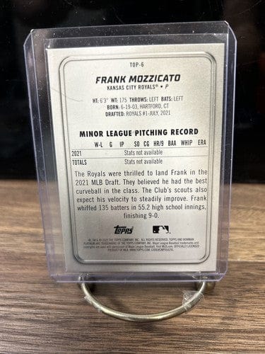 FRANK MOZZICATO 2022 BOWMAN PLATINUM PROSPECT #TOP-6