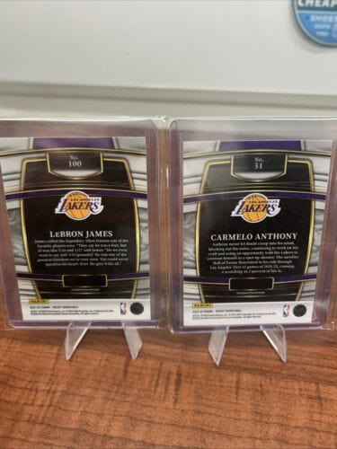 Los Angles Lakers 2022 Panini Select Lot L James, C Anthony, A Davis,R