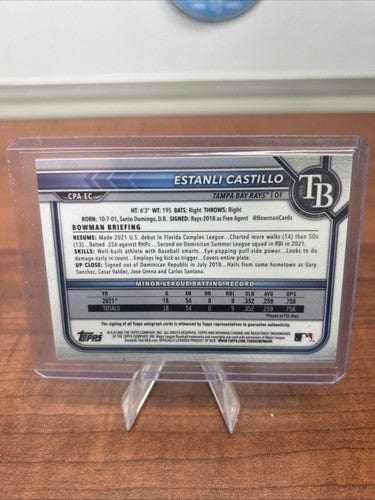 Estanli Castillo 2022 Bowman Chrome BLUE MOJO Refractor Auto 148/150 R