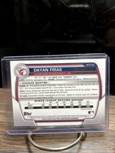 Dayan Frias 2023 Bowman 1ST Chrome Cleveland Guardians Baseball Card#B