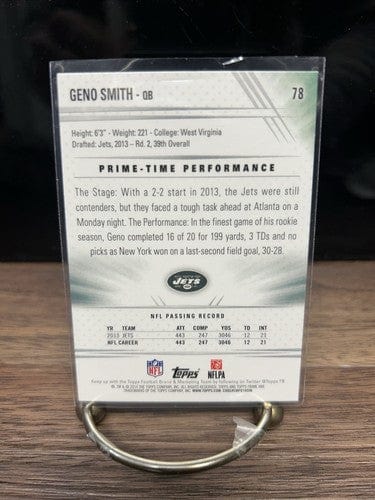 Geno Smith New York Jets 2014 Topps Prime Football Card 78a