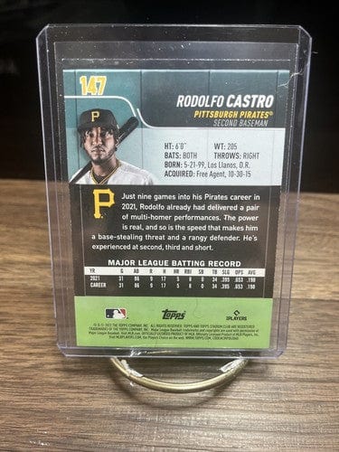 2022 Topps Stadium Club Rodolfo Castro #147 RC Rookie Card Pittsburgh