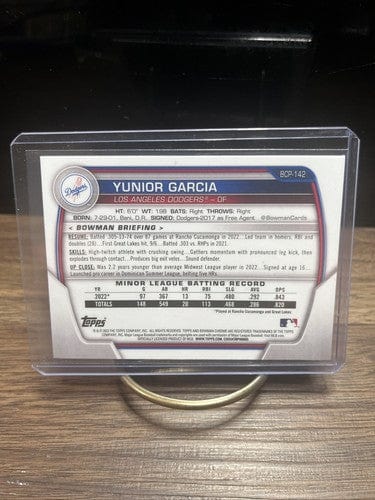 2023 Bowman Chrome Yunior Garcia #BCP-142 1st Bowman Los Angeles Dodg
