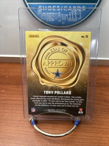 Tony Pollard 2023 Panini Zenith Zeal of Approval Red Refractor #11 SP