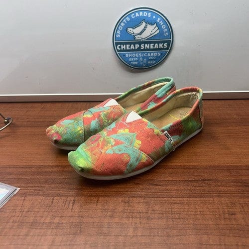 Toms Tyler Ramsey Flats Slip On Shoes Wmn (6.5)Limted Grn Orng Canvas
