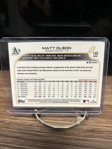Matt Olson 2022 Topps Chrome Sonic Black and White RayWave Oakland