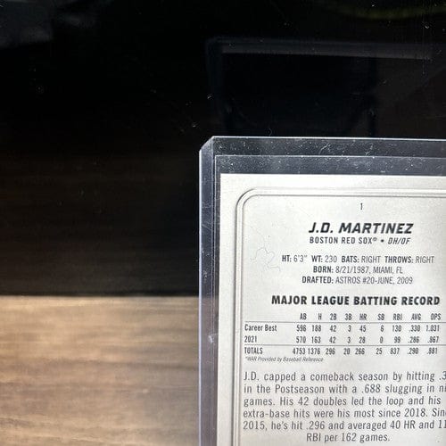 2022 Bowman Platinum Ice Foilboard J.D. Martinez Boston Red Sox Baseba