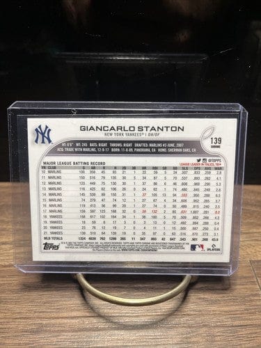 Giancarlo Stanton 2022 Topps Chrome Baseball Card #139 New York Yanke
