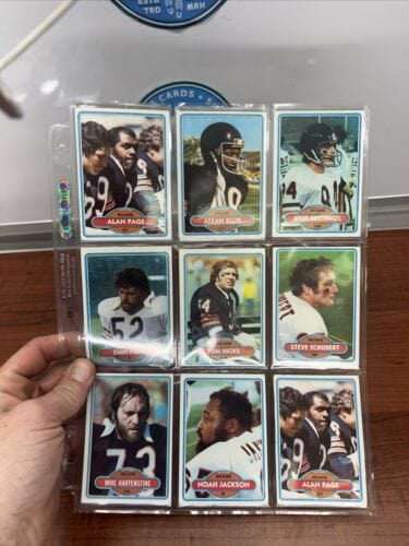 Chicago Bears 12 Card NFL Lot 1980 Topps Football EX