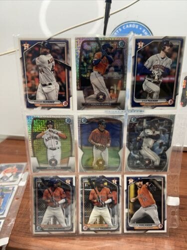 Houston Astros 2023/2024 Bowman Chrome/ Bowman Lot Of 36 With Mojos