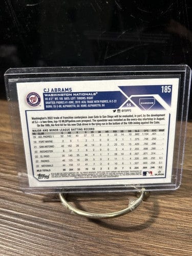 2023 Topps Chrome Baseball # 185 CJ Abrams Washington Nationals